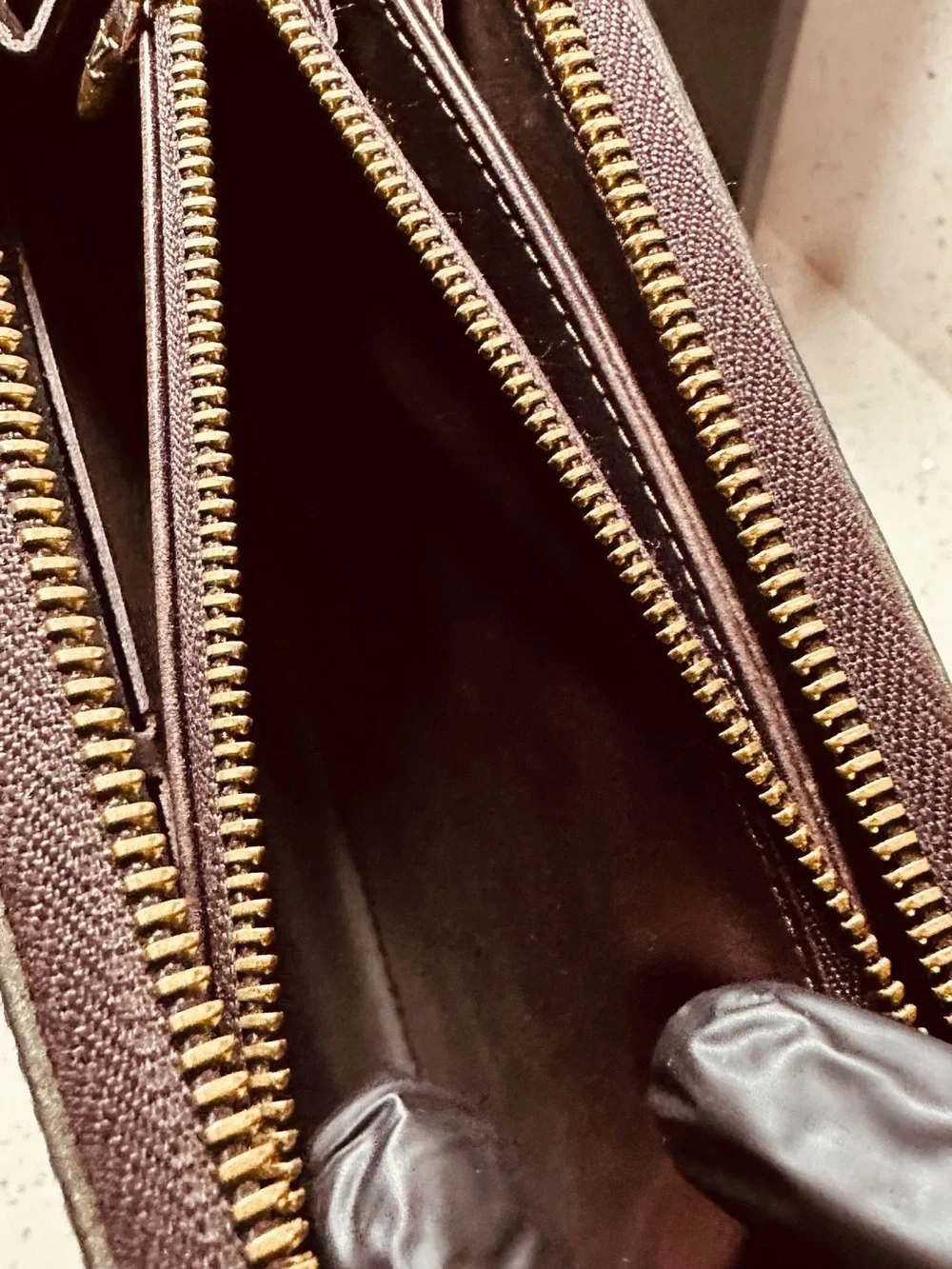 Louis Vuitton Patent Vernis Zip Wallet in Bordeaux